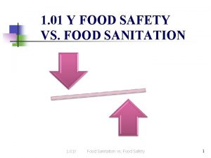 1 01 Y FOOD SAFETY VS FOOD SANITATION