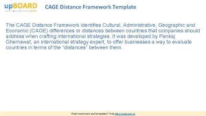 CAGE Distance Framework Template The CAGE Distance Framework