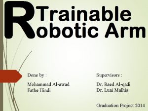 Done by Supervisors Mohammad Alawad Fathe Hindi Dr