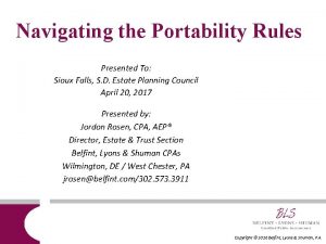 Navigating the Portability Rules Presented To Sioux Falls