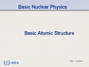 Basic Nuclear Physics Basic Atomic Structure IAEA Day