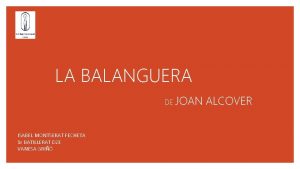 LA BALANGUERA DE JOAN ISABEL MONTSERAT FECHETA 1