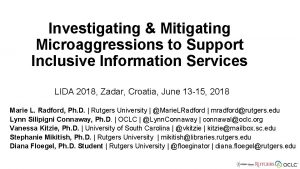 Investigating Mitigating Microaggressions to Support Inclusive Information Services