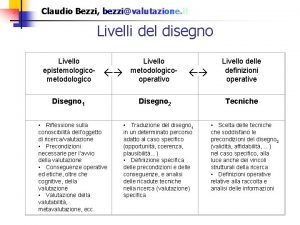 Claudio Bezzi bezzivalutazione it Livelli del disegno Livello