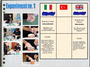 Materiali e metodi Materials and methods Acqua amido