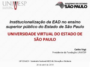 Institucionalizao da EAD no ensino superior pblico do