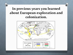 In previous years you learned about European exploration