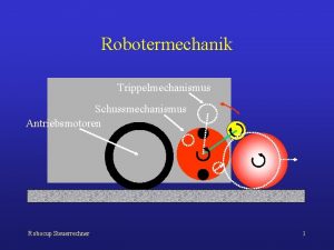 Robotermechanik Trippelmechanismus Schussmechanismus Antriebsmotoren Robocup Steuerrechner 1 Steuerungsproblemstellung