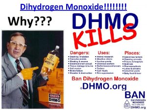 Dihydrogen Monoxide Why Chemistry Joke If H 20