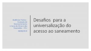 Audincia Pblica Comisso de Desenvolvimento Urbano da Cmara