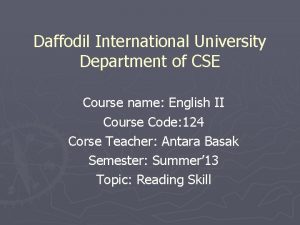 Daffodil university cse course