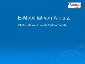 E Mobilitt von A bis Z Stichworte rund