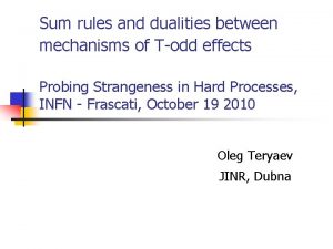 Sum rules and dualities between mechanisms of Todd