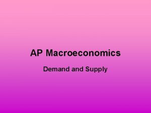 AP Macroeconomics Demand Supply Price and Quantity Price