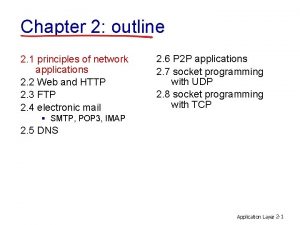 Chapter 2 outline 2 1 principles of network