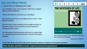 Jazz and Blues Music 1 Question Research Task