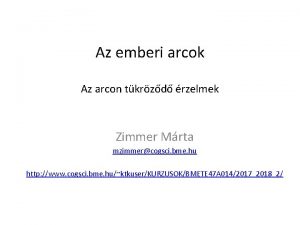 Az emberi arcok Az arcon tkrzd rzelmek Zimmer