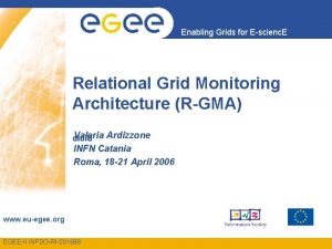 Enabling Grids for Escienc E Relational Grid Monitoring