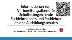 Informationen zum Vorbereitungsdienst fr Schulleitungen sowie Fachlehrerinnen und