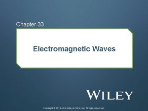 Chapter 33 Electromagnetic Waves Copyright 2014 John Wiley