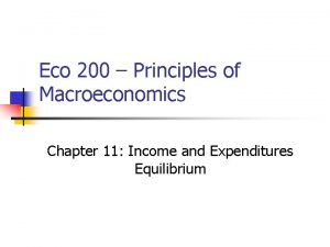 Eco 200 Principles of Macroeconomics Chapter 11 Income