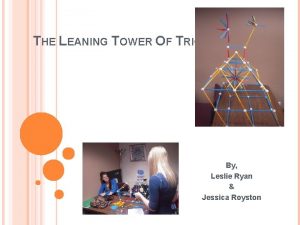 THE LEANING TOWER OF TRIGONOMETRY By Leslie Ryan