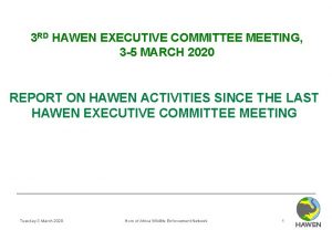3 RD HAWEN EXECUTIVE COMMITTEE MEETING 3 5