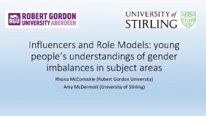 Influencers and Role Models young peoples understandings of