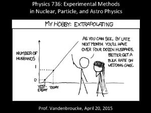 Physics 736 Experimental Methods in Nuclear Particle and