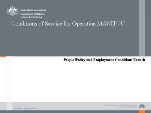 Conditions of Service for Operation MANITOU People Policy