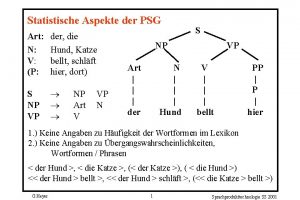 Statistische Aspekte der PSG Art N V P