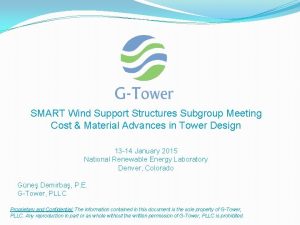 SMART Wind Support Structures Subgroup Meeting Cost Material