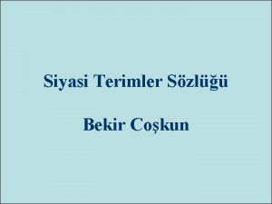 Siyasi Terimler Szl Bekir Cokun Ayln bordro zerinden