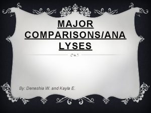 MAJOR COMPARISONSANA LYSES By Deneshia W and Kayla