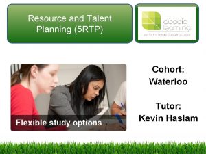 Resource and Talent Planning 5 RTP Cohort Waterloo