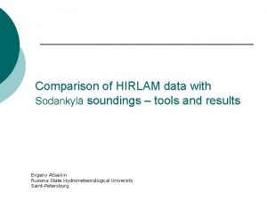 Comparison of HIRLAM data with Sodankyl soundings tools