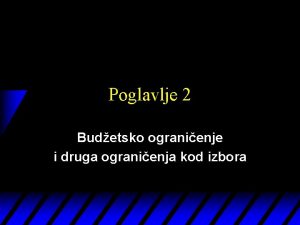 Poglavlje 2 Budetsko ogranienje i druga ogranienja kod