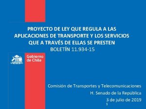 PROYECTO DE LEY QUE REGULA A LAS APLICACIONES