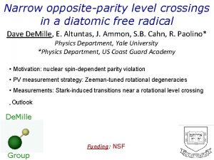 Narrow oppositeparity level crossings in a diatomic free