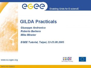 Enabling Grids for Escienc E GILDA Practicals Giuseppe