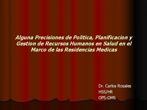 Alguna Precisiones de Politica Planificacion y Gestion de