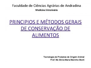 Faculdade de Cincias Agrrias de Andradina Medicina Veterinria