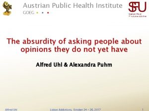 Austrian Public Health Institute GOEG The absurdity of