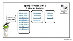 Spring Revision Unit 1 5 Minute Revision Word