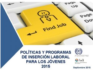 POLTICAS Y PROGRAMAS DE INSERCIN LABORAL PARA LOS