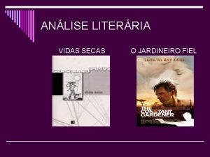 ANLISE LITERRIA VIDAS SECAS O JARDINEIRO FIEL O