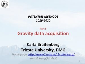 POTENTIAL METHODS 2019 2020 Part 5 Gravity data