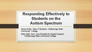 Responding Effectively to Students on the Autism Spectrum