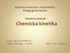 Katolcka univerzita v Ruomberku Pedagogick fakulta Fakultn seminr