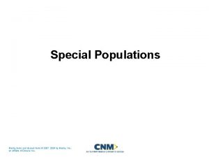 Special Populations Mosby items and derived items 2007